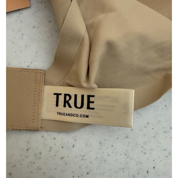 Large NEW True & Co True Body Triangle Convertible Strap Bra, Beige 36C/D 38A/B - Picture 8 of 10
